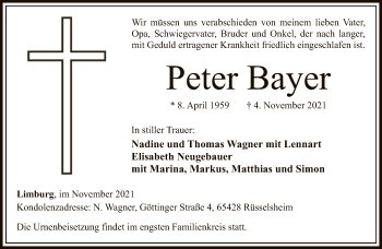 Traueranzeige von Peter Bayer von FNP