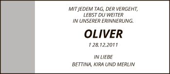 Traueranzeige von Oliver  von FNP