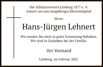 Traueranzeige von Hans-Jürgen Lehnert von FNP