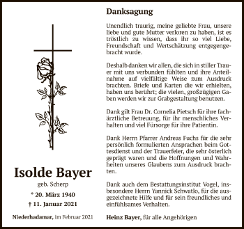 Traueranzeige von Isolde Bayer von FNP