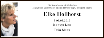 Traueranzeige von Elke Hollhorst von FNP