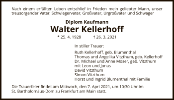 Traueranzeige von Walter Kellerhoff von FNP