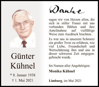 Traueranzeige von Günter Kühnel von FNP