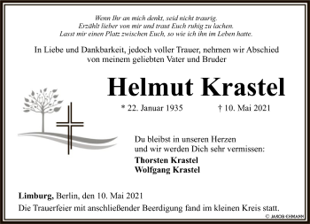 Traueranzeige von Helmut Krastel von FNP