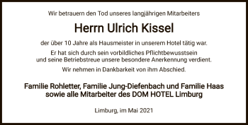Traueranzeige von Ulrich Kissel von FNP