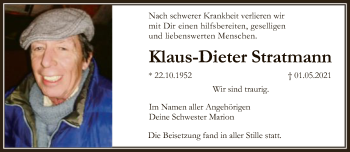 Traueranzeige von Klaus-Dieter Stratmann von FNP