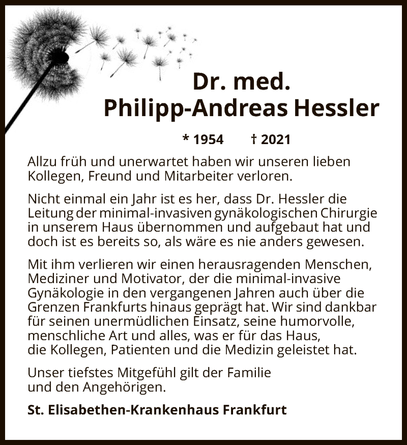  Traueranzeige für Philipp-Andreas Hessler vom 05.06.2021 aus FNP