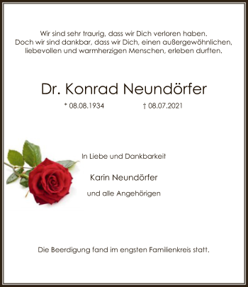 Traueranzeige von Konrad Neundörfer von FNP