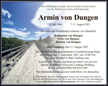 Traueranzeige von Armin von Dungen von FNP