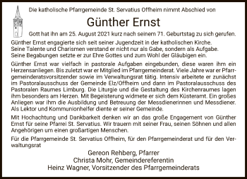 Traueranzeige von Günther Ernst von FNP