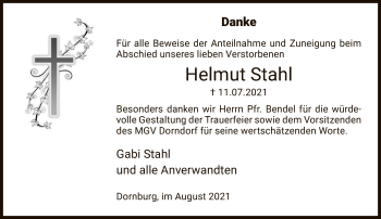 Traueranzeige von Helmut Stahl von FNP