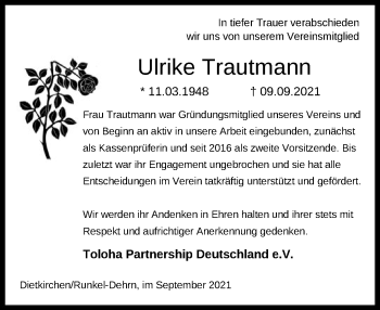 Traueranzeige von Ulrike Trautmann von FNP