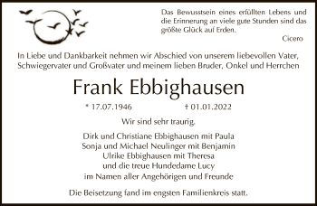 Traueranzeige von Frank Ebbighausen von FNP