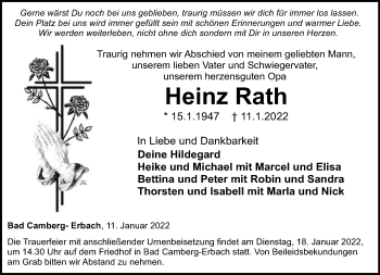 Traueranzeige von Heinz Rath von FNP