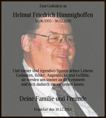 Traueranzeige von Helmut Himmighoffen von FNP