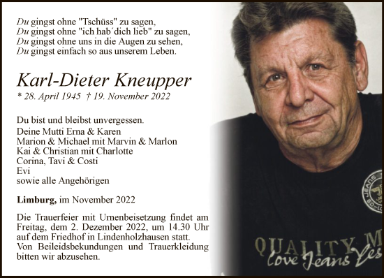 Traueranzeige von Karl-Dieter Kneupper von FNP