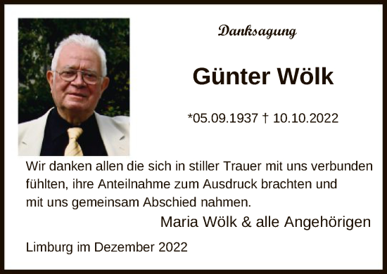 Traueranzeige von Günter Wölk von FNP