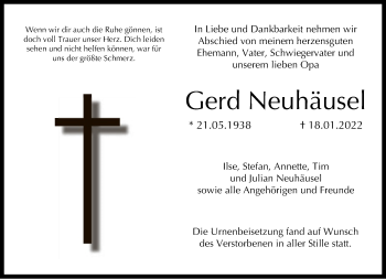Traueranzeige von Gerd Neuhäusel von FNP