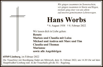 Traueranzeige von Hans Worbs von FNP