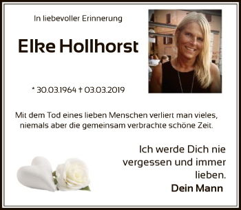 Traueranzeige von Elke Hollhorst von FNP