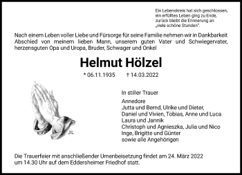 Traueranzeige von Helmut Hölzel von FNP