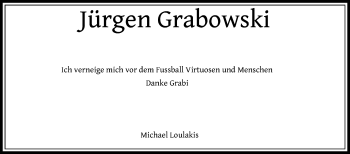 Traueranzeige von Jürgen Grabowski von FNP