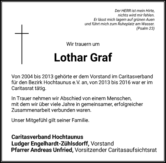 Traueranzeige von Lothar Graf von FNPFNPFNP