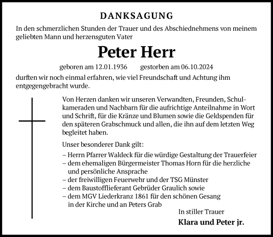 Traueranzeige von Peter Herr von FNP