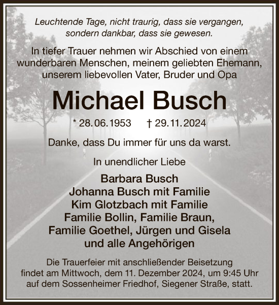 Traueranzeige von Michael Busch von FNP