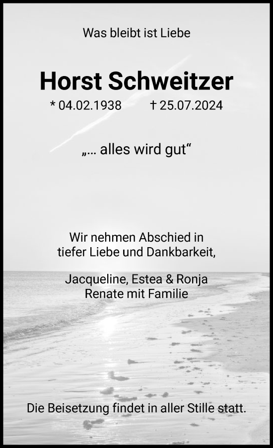 Traueranzeige von Horst Schweitzer von FNP