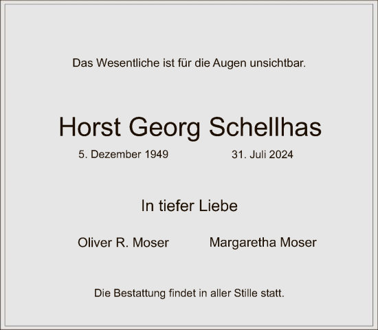 Traueranzeige von Horst Georg Schellhas von FNP