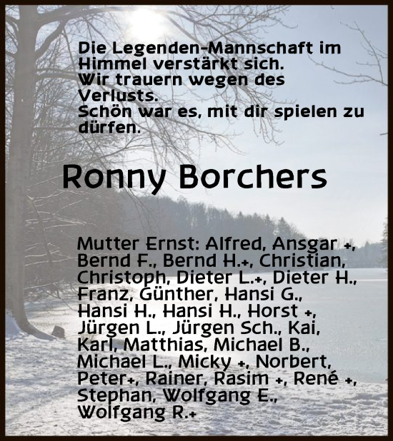 Traueranzeige von Ronny Borchers von FNP