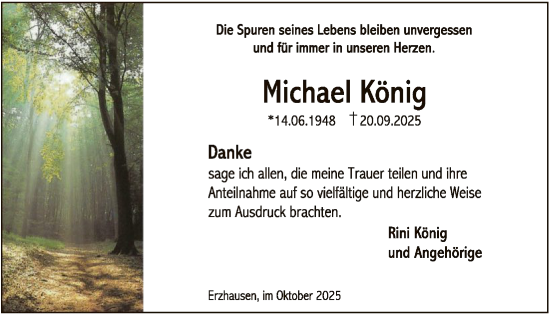 Traueranzeige von Michael König von FNP