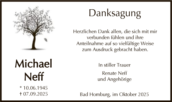 Traueranzeige von Michael Neff von FNP