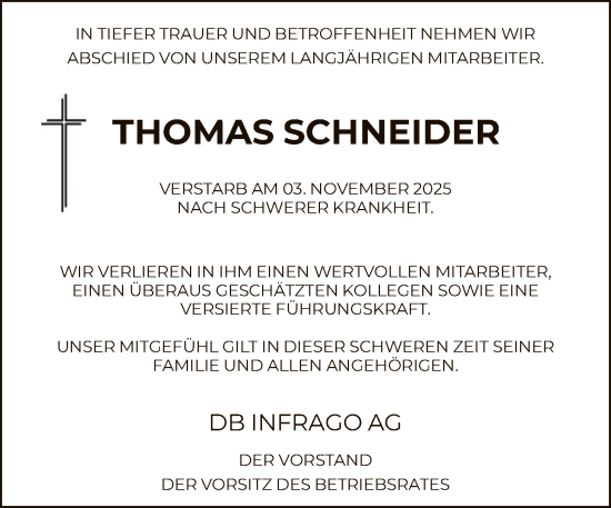Traueranzeige von Thomas Schneider von FNP
