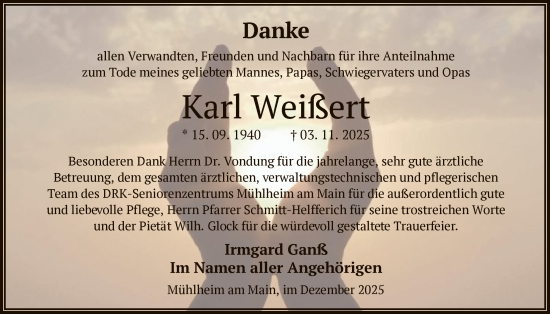 Traueranzeige von Karl Weißert von OFOP