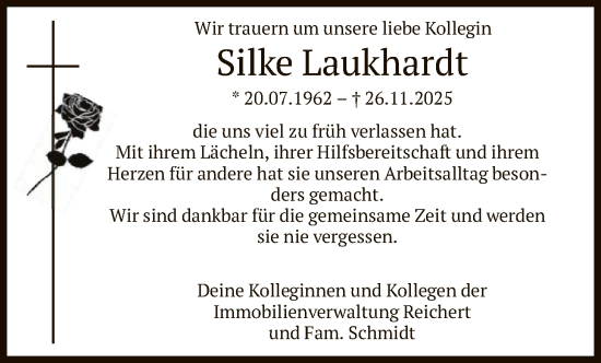 Traueranzeige von Silke Laukhardt von OFHA