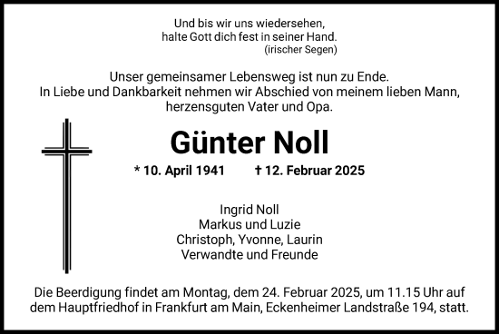 Traueranzeige von Günter Noll von FNP