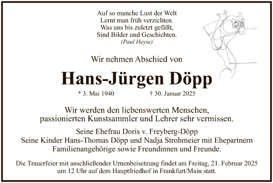 Traueranzeige von Hans-Jürgen Döpp von FNP