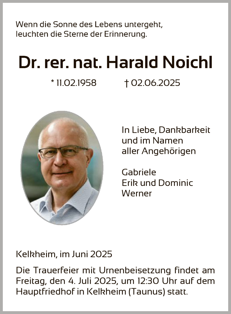  Traueranzeige für Harald Noichl vom 28.06.2025 aus FNP