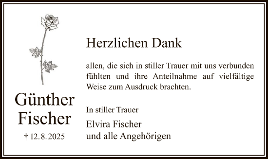 Traueranzeige von Günther Fischer von FNP