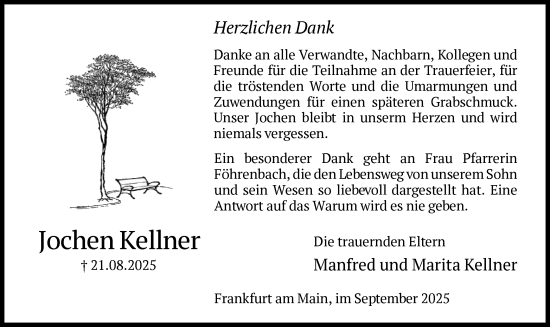 Traueranzeige von Jochen Kellner von FNP