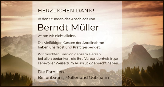 Traueranzeige von Berndt Müller von OFHA
