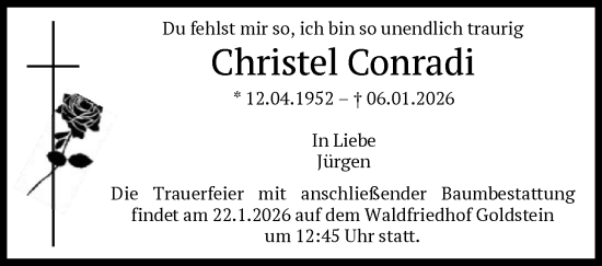 Traueranzeige von Christel Conradi von FRAW