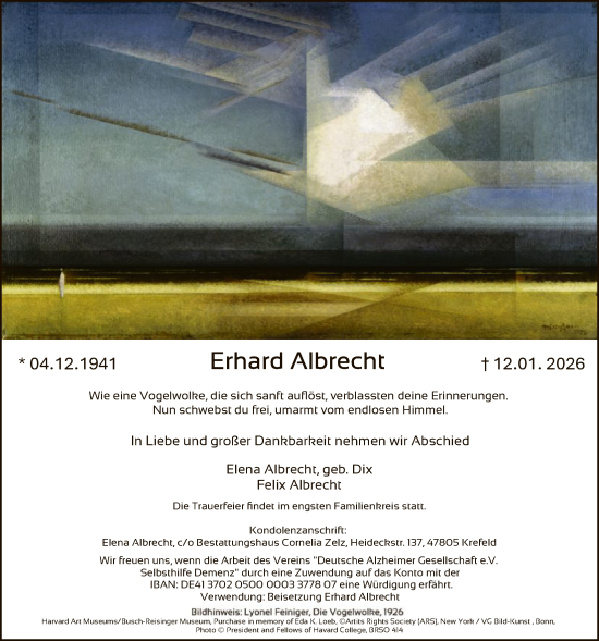 Traueranzeige von Erhard Albrecht von FNP