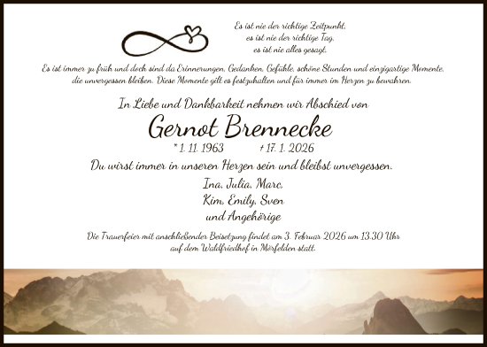 Traueranzeige von Gernot Brennecke von OFMF