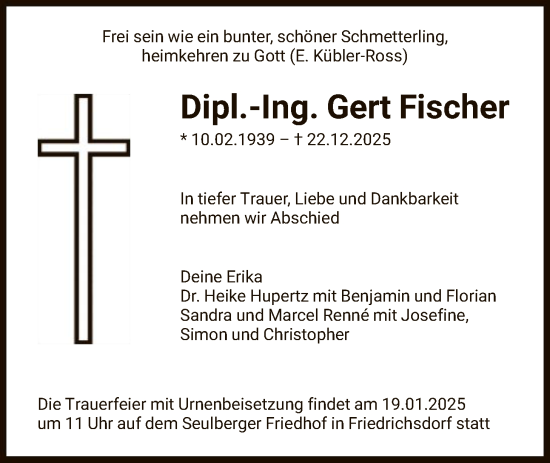 Traueranzeige von Gert Fischer von FNP