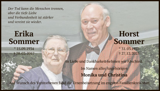 Traueranzeige von Horst Sommer von OFOP