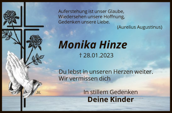Traueranzeige von Monika Hinze von OFOP