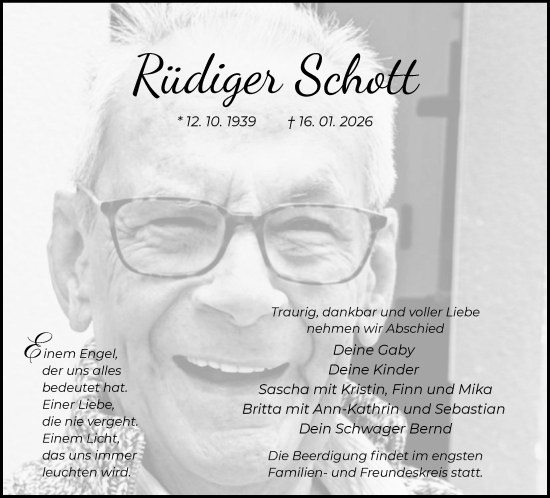 Traueranzeige von Rüdiger Schott von OFOP
